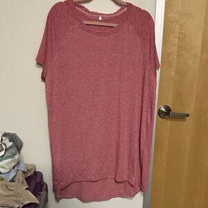 Casual Red Women's Tunic Top